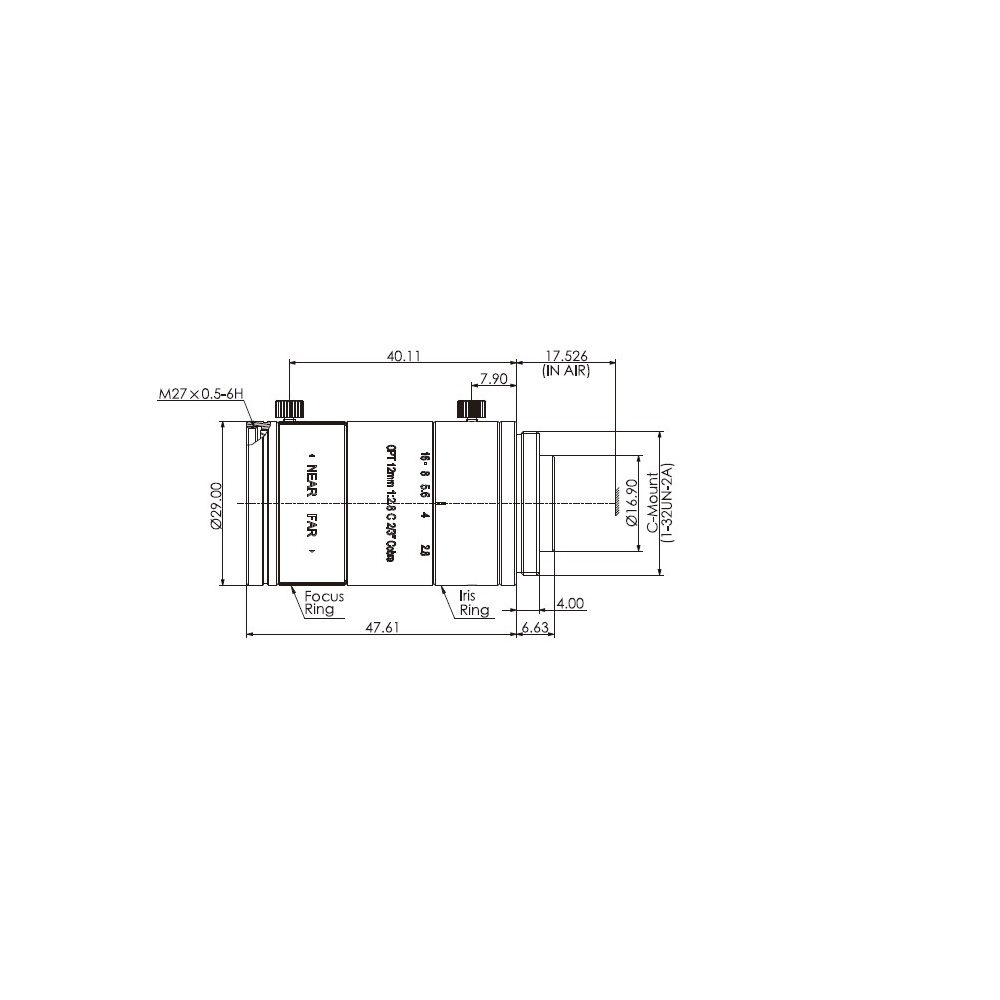 XICAM-OPT-COB1228B drawing