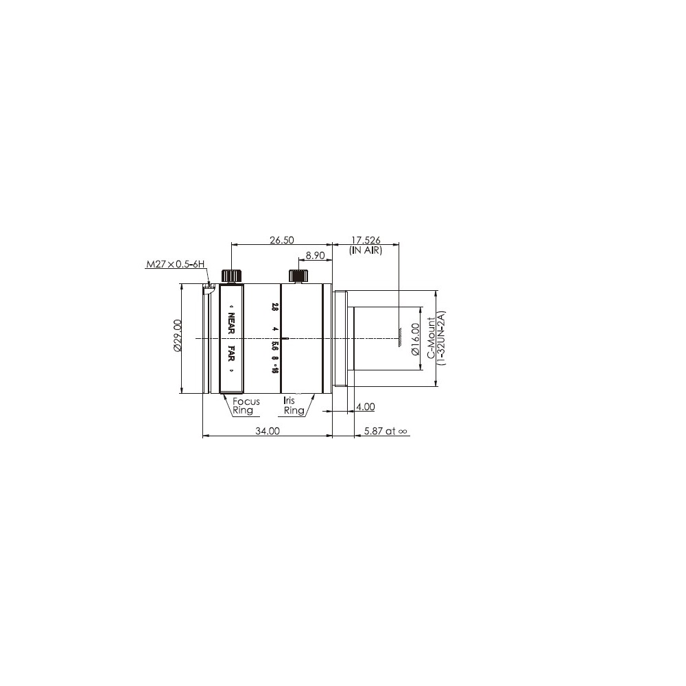 XICAM-OPT-COB2528B drawing